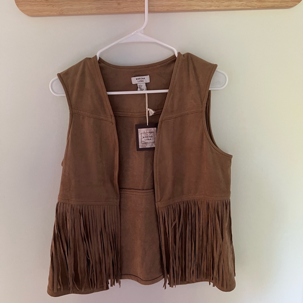 Brown Fringe Suede Vest